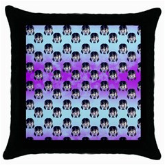 Forest Girl Bight Baby Blue Patttern Ombre Throw Pillow Case (black) by snowwhitegirl