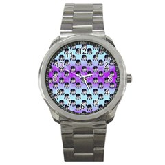 Forest Girl Bight Baby Blue Patttern Ombre Sport Metal Watch by snowwhitegirl