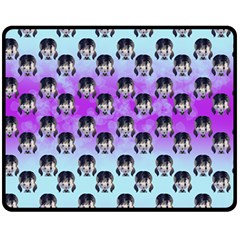 Forest Girl Bight Baby Blue Patttern Ombre Fleece Blanket (medium)  by snowwhitegirl