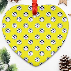 English Breakfast Yellow Pattern Ornament (heart) by snowwhitegirl