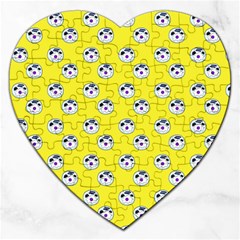 English Breakfast Yellow Pattern Jigsaw Puzzle (heart)