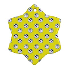 English Breakfast Yellow Pattern Snowflake Ornament (two Sides) by snowwhitegirl