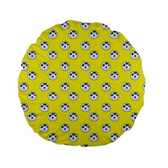 English Breakfast Yellow Pattern Standard 15  Premium Flano Round Cushions by snowwhitegirl