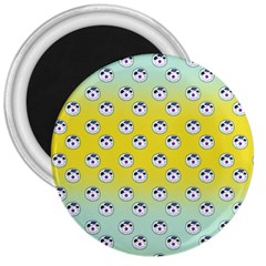 English Breakfast Yellow Pattern Mint Ombre 3  Magnets by snowwhitegirl