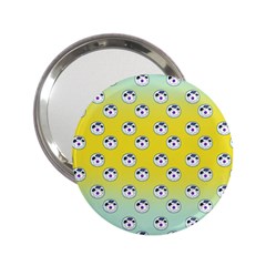 English Breakfast Yellow Pattern Mint Ombre 2 25  Handbag Mirrors by snowwhitegirl