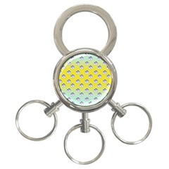 English Breakfast Yellow Pattern Mint Ombre 3-ring Key Chain by snowwhitegirl