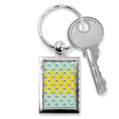 English Breakfast Yellow Pattern Mint Ombre Key Chain (rectangle) by snowwhitegirl