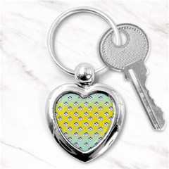 English Breakfast Yellow Pattern Mint Ombre Key Chain (heart) by snowwhitegirl