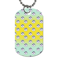 English Breakfast Yellow Pattern Mint Ombre Dog Tag (one Side) by snowwhitegirl