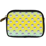 English Breakfast Yellow Pattern Mint Ombre Digital Camera Leather Case Front