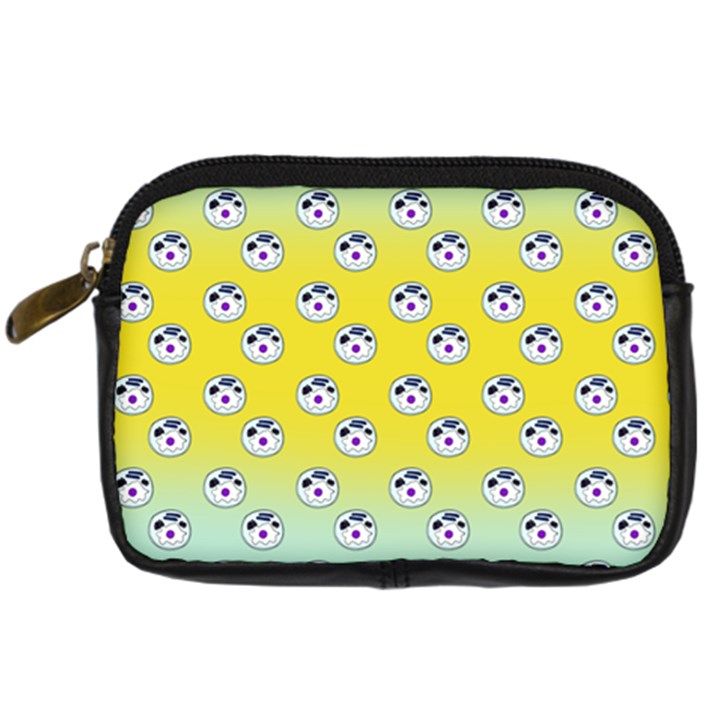 English Breakfast Yellow Pattern Mint Ombre Digital Camera Leather Case