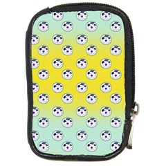 English Breakfast Yellow Pattern Mint Ombre Compact Camera Leather Case by snowwhitegirl