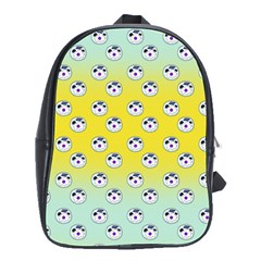 English Breakfast Yellow Pattern Mint Ombre School Bag (large) by snowwhitegirl