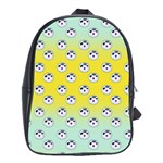 English Breakfast Yellow Pattern Mint Ombre School Bag (Large) Front