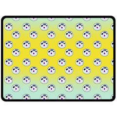 English Breakfast Yellow Pattern Mint Ombre Fleece Blanket (large)  by snowwhitegirl