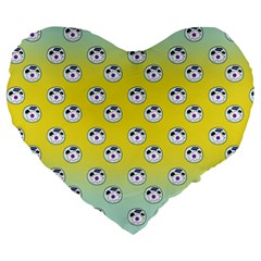 English Breakfast Yellow Pattern Mint Ombre Large 19  Premium Heart Shape Cushions by snowwhitegirl