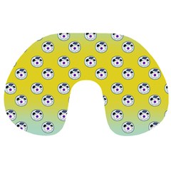 English Breakfast Yellow Pattern Mint Ombre Travel Neck Pillow by snowwhitegirl