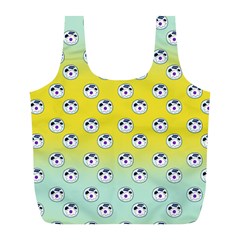 English Breakfast Yellow Pattern Mint Ombre Full Print Recycle Bag (l) by snowwhitegirl