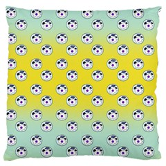 English Breakfast Yellow Pattern Mint Ombre Large Flano Cushion Case (two Sides) by snowwhitegirl