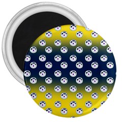 English Breakfast Yellow Pattern Blue Ombre 3  Magnets by snowwhitegirl