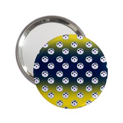 English Breakfast Yellow Pattern Blue Ombre 2 25  Handbag Mirrors by snowwhitegirl