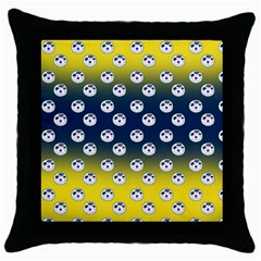 English Breakfast Yellow Pattern Blue Ombre Throw Pillow Case (black) by snowwhitegirl