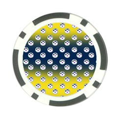 English Breakfast Yellow Pattern Blue Ombre Poker Chip Card Guard by snowwhitegirl