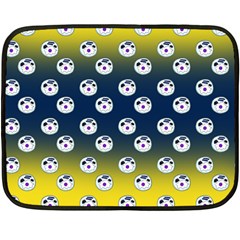 English Breakfast Yellow Pattern Blue Ombre Fleece Blanket (mini) by snowwhitegirl