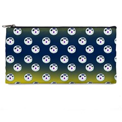 English Breakfast Yellow Pattern Blue Ombre Pencil Cases by snowwhitegirl