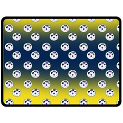 English Breakfast Yellow Pattern Blue Ombre Fleece Blanket (large)  by snowwhitegirl