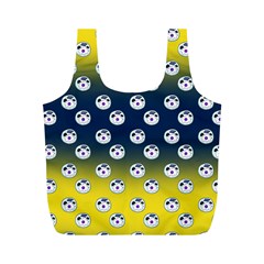 English Breakfast Yellow Pattern Blue Ombre Full Print Recycle Bag (m) by snowwhitegirl