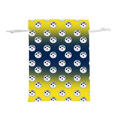 English Breakfast Yellow Pattern Blue Ombre Lightweight Drawstring Pouch (m) by snowwhitegirl