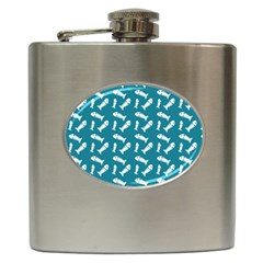 Fish Teal Blue Pattern Hip Flask (6 Oz) by snowwhitegirl