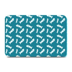 Fish Teal Blue Pattern Plate Mats by snowwhitegirl