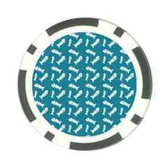 Fish Teal Blue Pattern Poker Chip Card Guard (10 Pack) by snowwhitegirl