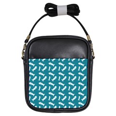 Fish Teal Blue Pattern Girls Sling Bag by snowwhitegirl