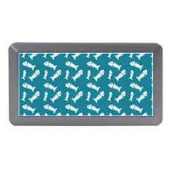 Fish Teal Blue Pattern Memory Card Reader (mini) by snowwhitegirl