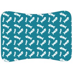 Fish Teal Blue Pattern Velour Seat Head Rest Cushion by snowwhitegirl