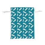 Fish Teal Blue Pattern Lightweight Drawstring Pouch (M) Front