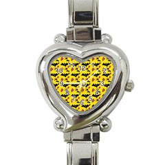 Bat Rose Lips Yellow Pattern Heart Italian Charm Watch by snowwhitegirl