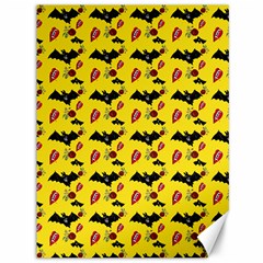 Bat Rose Lips Yellow Pattern Canvas 36  X 48  by snowwhitegirl