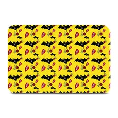 Bat Rose Lips Yellow Pattern Plate Mats by snowwhitegirl