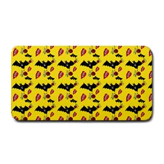 Bat Rose Lips Yellow Pattern Medium Bar Mats by snowwhitegirl