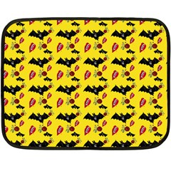 Bat Rose Lips Yellow Pattern Double Sided Fleece Blanket (mini)  by snowwhitegirl