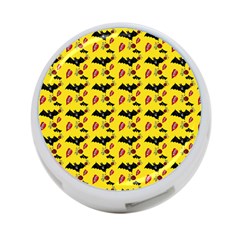 Bat Rose Lips Yellow Pattern 4-port Usb Hub (one Side) by snowwhitegirl