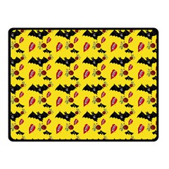 Bat Rose Lips Yellow Pattern Fleece Blanket (small) by snowwhitegirl