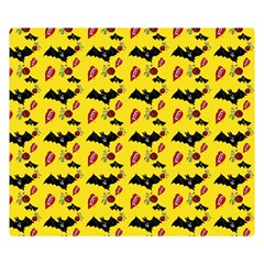 Bat Rose Lips Yellow Pattern Double Sided Flano Blanket (small)  by snowwhitegirl