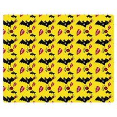 Bat Rose Lips Yellow Pattern Double Sided Flano Blanket (medium)  by snowwhitegirl