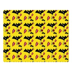 Bat Rose Lips Yellow Pattern Double Sided Flano Blanket (large)  by snowwhitegirl