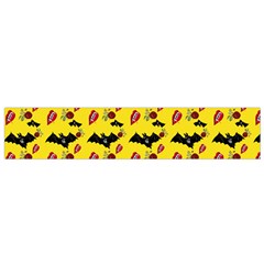 Bat Rose Lips Yellow Pattern Small Flano Scarf